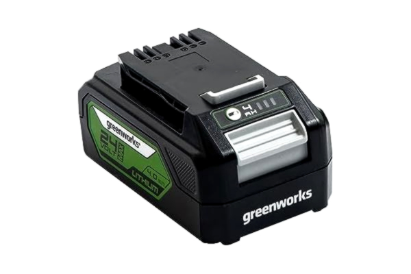 Greenworks  24V Batteri - Original Greenworks Uppladdningsbart Kraftfullt Batteri för Alla 24V Trädgårdsredskap, 4Ah Litiumjonbatteri, Snabbladdning, 3-Stegs LED-Laddningsnivå, 2 Års Garanti - G24B4