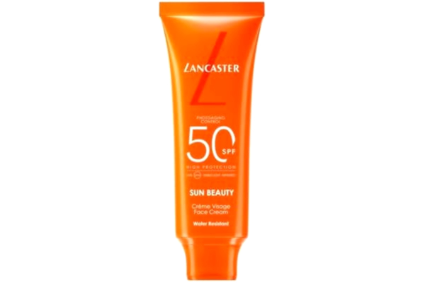 Lancaster  Sun Beauty Face Cream, Solkräm Ansikte Spf50, Ultra-lätt formel, icke-fet och perfekt osynlig på huden, 50 ml