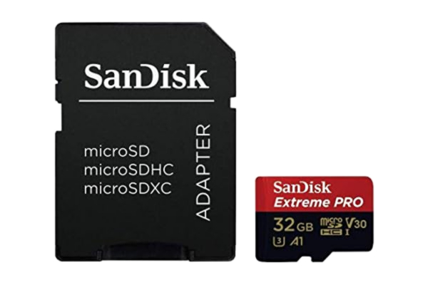 SanDisk  SDSQXCG-032G-GN6MA 32 GB Extreme Pro microSDHC-minneskort med SD-adapter, A1, C10, UHS-I, U3, V30, Upp till 100 MB/s