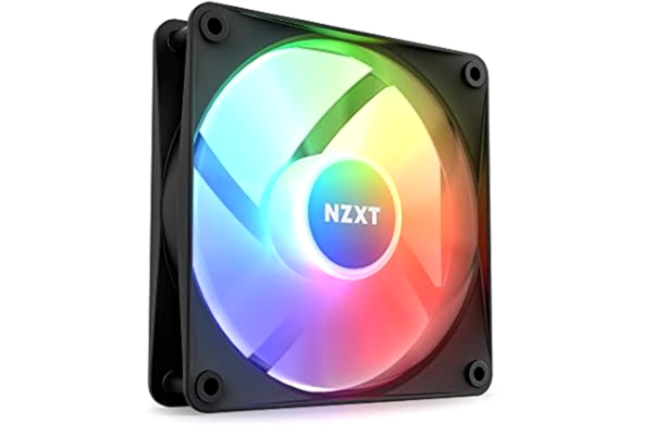 NZXT  F120 RGB Core - 120mm Hub-Mounted RGB Fan - 8 Individually-Addressable LEDs - Semi-Translucent Blades - High Static Pressure & Airflow - Quiet Operation - CAM Software - Black