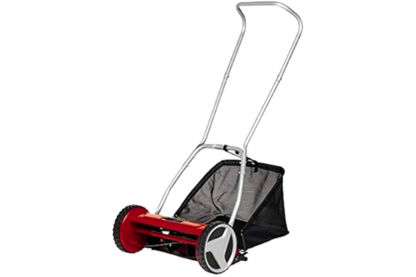 Einhell  Manuell gräsklippare GC-HM 400 (upp till 250 m², skärcylinder, 5 stålblad, justering av klipphöjden över 4 nivåer från 13 till 37 mm, 27 liters pickup-bricka)