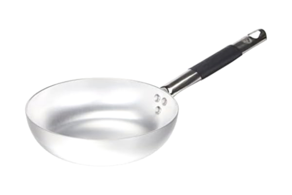 Pentole Agnelli  pan verzonken kop hoge springtouw van aluminium, dikte 3 mm, met greep van roestvrij staal Cool, zilver