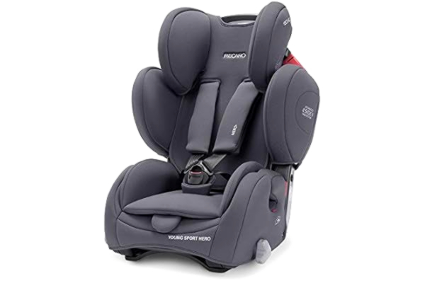 Recaro RECARO Young Sport Hero Fotelik samochodowy, szary, grupa 1/2/3 (9-36 kg lub 1-12 lat), uniwersalna instalacja, rozkładanie, opatentowany system bezpieczeństwa dla bohaterów