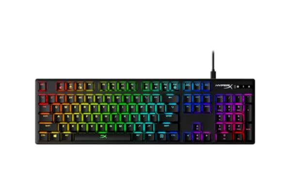 HyperX  Alloy Origins – mekaniskt speltangentbord – programvara–styrt ljus och makroanpassning – kompakt formfaktor – linjär brytare – HyperX Blue – RGB LED-bakgrundsbelyst US QWERTY