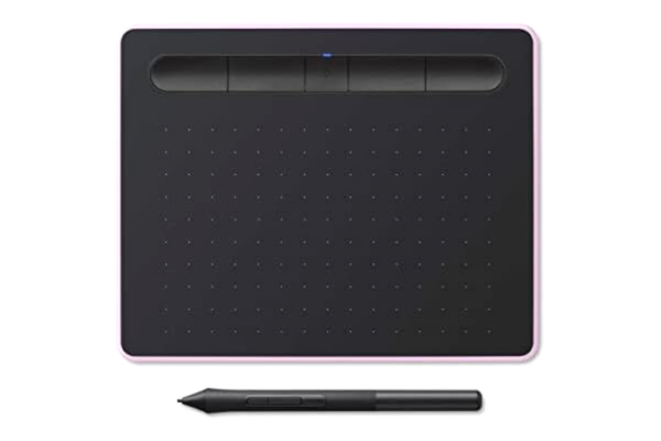 Wacom  Intuos S Bluetooth Pen Tablet, wireless graphic tablet for painting, sketching and photo retouching with 5 creative software downloads, Berry Pink – ideal for work from home and remote learning