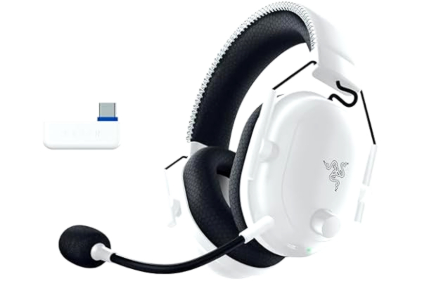 Razer  Blackshark V2 Pro (Playstation) - Trådlöst E-Sport Headset för PS5 (TriForce 50 mm drivelement, HyperSpeed Wireless, FPS-ljudprofil, avtagbar HyperClear-Mikrofon) Vit