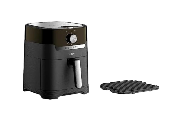 Tefal  EY5018 Easy Fry & Grill Classic varmluftsfritös | 2-i-1-teknik (luftstekpanna och grill) | XL | 4,2 liter för 6 portioner | 1550 watt | energisparande | utan olja | hälsosam fritös | svart
