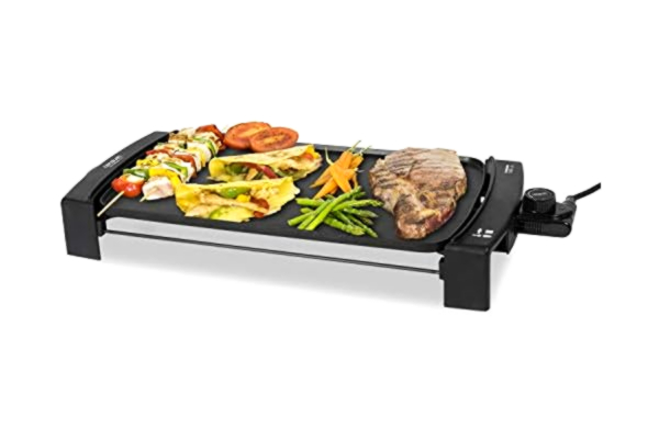 Cecotec  Plancha électrique Black&Water 2500, Revêtement anti-adhérent, Plateau ramasse-graisses, Température réglable, Convient au lave-vaisselle