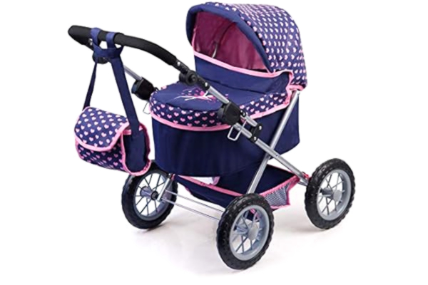 Bayer Design  13052AA Trendy dockvagn, justerbart handtag, väskan, mörkblå, älva