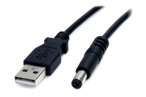 Barrel StarTech.com USB 2.0 till ihålig kontakt typ N-kabel – USB A DC 5 V 5,5 mm kontakt strömkabel kontakt 2 m