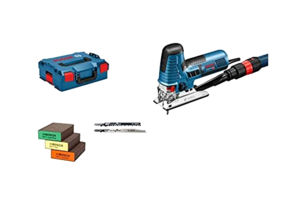 Bosch  Professional Scie Sauteuse GST 160 CE (800 W, avec Adaptateur d’Aspiration, Capot de Protection, 3 Lames, 3 Éponges, dans une L-BOXX 136) - Amazon Exclusive Set