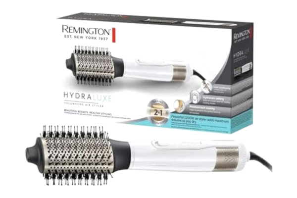 Remington  Varmluftsborste 2-i-1, hårfön & volymborste, 1200W, Hydracare 75°c, fuktbevarande keramisk beläggning, 3 värme- och 2 hastighetsinställningar, jonisering, Hydraluxe, AS8901