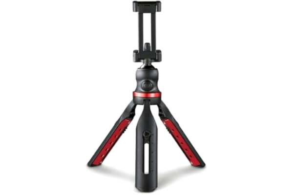 Hama  mobiltelefonstativ och kamerastativ (resestativ med mobiltelefonhållare, bordsstativ med kulhuvud, höjdjusterbart ministativ upp till max. 19 cm, tillverkad av aluminium och nylonförstärkt plast)