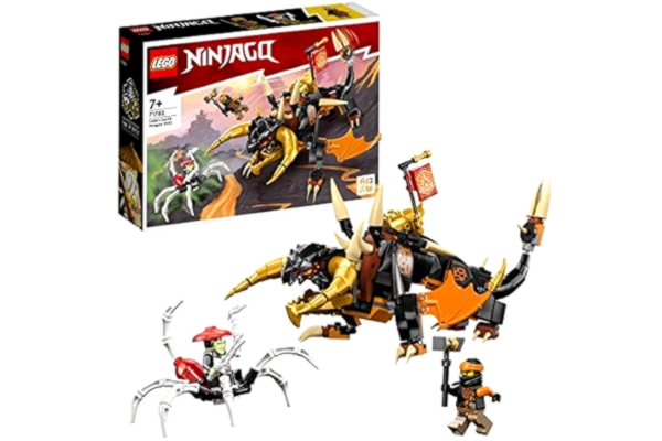 LEGO  71782 NINJAGO Coles jorddrake EVO Uppgraderingsbar Actionfigur, Byggleksak med 2 Minifigurer, Byggsats med Robot och Vapen, Presentidé för Pojkar och Flickor, från 7 år