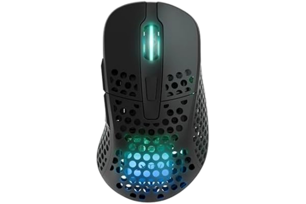 Xtrfy XTRFY M4 trådlös ultralätt spelmus, RGB, anpassningsbar form, 2,4 GHz Lag-Free Wireless, 75 timmars batteritid - Svart