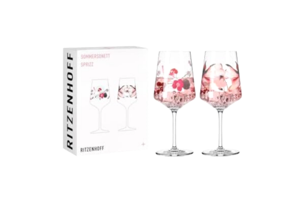 Ritzenhoff RITZENHOFF 3461002 aperitifglas 500 ml – set om 2 – serie sommarsonett nr 2, 2 stycken med blommotiv – tillverkade i Tyskland
