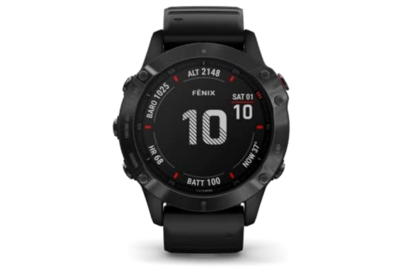 Garmin  fenix 6X Pro , Premium Multisport GPS Watch, Features Mapping, Music, Grade-Adjusted Pace Monitoring and Pulse Ox Sensors, Black with Black Band