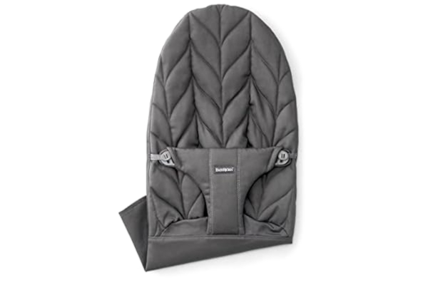 BabyBjörn BABYBJÖRN Materiałowe siedzisko do kołyski dla niemowląt, bawełna, pikowanie z płatkami kwiatów, antracytowy szary