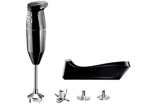 Bamix bamix stavmixer set cordless sladdlös, inkl. laddningsstation, multifunktionskniv, visp, vispskiva av rostfritt stål, 250 watt, 2 hastigheter, Made in Switzerland, svart