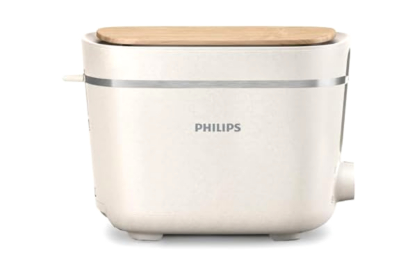 Philips  Brödrost Eco Conscious Edition, 2 Fack, 8 Inställningar, Uppvärmningsställ, Upptiningsfunktion, Tillverkad av Använd Matolja, Silkesvit Matt (HD2640/10)