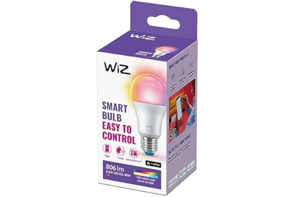 WiZ , smart glödlampa E27 Wi-Fi + fjärrkontroll, motsvarande 60 W, fungerar med Alexa, Google Assistant