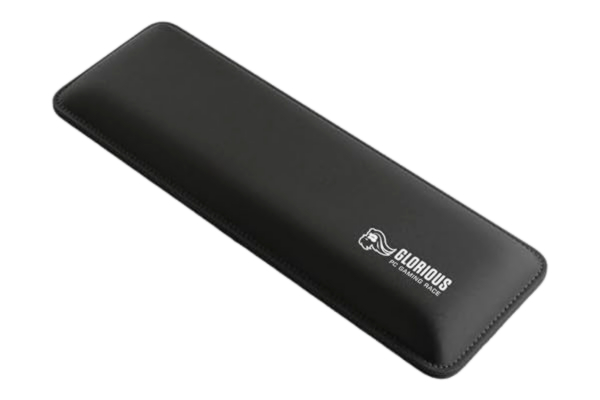 Glorious  Gaming Padded Keyboard Wrist Rest (Kompakt, 25 mm tjockt) – Fransfria sydda kanter, slät tygyta, halkfri gummibas, medelhög fasthet, 300 x 100 x 25 mm – Svart