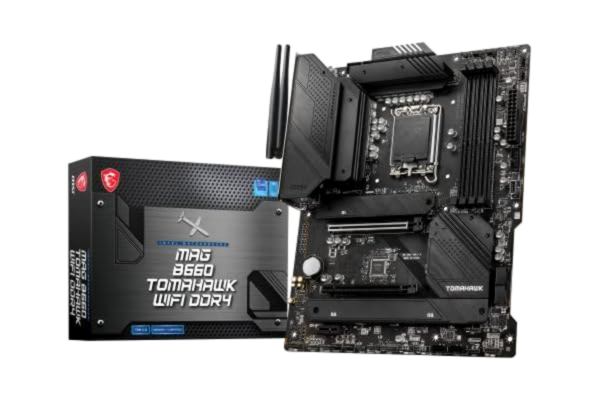 MSI  MAG B660 TOMAHAWK WIFI DDR4 Motherboard, ATX - Supports Intel 12th Gen Core Processors, LGA 1700 - DDR4 Memory Boost 4800+MHz/OC, PCIe 4.0 & 3.0 x16 Slots, 3 x M.2 Gen4 Slots, Wi-Fi 6