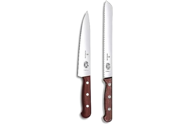 Victorinox  Wood köksknivsset, 2 delar, med trähandtag (innehåll: Brödkniv, trancheringskniv), rostfri, presentförpackning