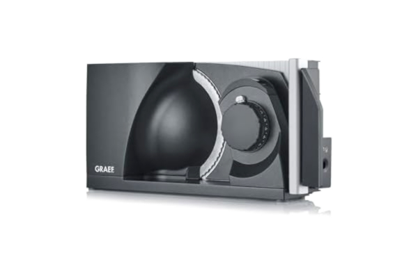 Graef  Mytiny MT1006 Universell hopfällbar elektrisk skärmaskin för kök för korv, grönsaker, brödskärare | Vikbar allt-i-ett-skärmaskin | Järngrå