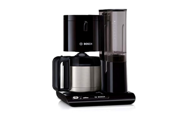 Bosch  Filterkaffebryggare Styline TKA8A053, Aroma sensor, rostfritt stål termokanna 1,1 L, för 8-12 koppar, automatisk avstängning, avkalkningssystem, droppstopp, avtagbar vattentank (1 L), 1100 W,