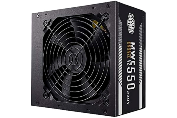 Cooler Master  MWE 550 Bronze 230V V2 - EU nätaggregat, 80 PLUS Bronze, temperaturkänslig HDB-fläkt, DC-till-DC + LLC krets med single +12V rail - 5 års garanti