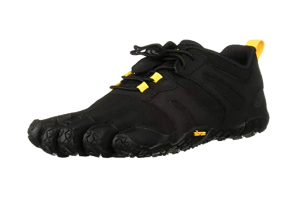 Vibram FiveFingers  Women's V-trail 2.0 Trail Running Shoe, Black Yellow, 4 UK