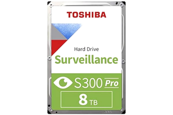 Toshiba  8TB S300 Surveillance HDD - 3.5' SATA Internal Hard Drive Supports up to 64 HD cameras at a 180TB/Year workload (HDWT720UZSVA)
