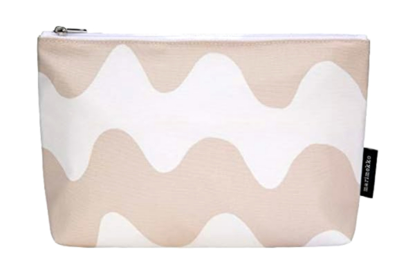 Marimekko  - kosmetyczka - Relle Pikku Lokki - bawełna - biało-beżowa - 21 x 32 x 9 cm