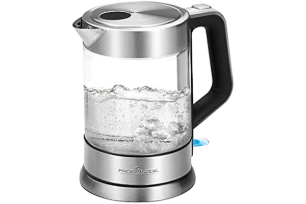 ProfiCook Vattenkokare - ProfiCook PC-WKS 1107 G - Vattenkokare i rostfritt stål och glas - 360° roterande bas