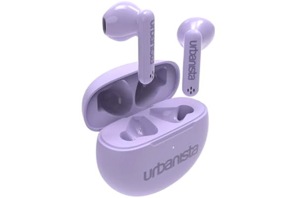 Urbanista  Trådlösa Hörlurar, Bluetooth 5.3 In Ear IPX4 Hörlurar med Dubbla Mikrofoner, 20 Timmars Speltid, Trådlösa Hörlurar med Touch-Kontroll, TWS USB C Laddningsetui, Austin, Lila