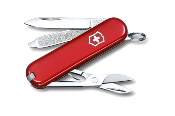 Victorinox , Schweizer Taschenmesser, Classic SD, Multitool, 7 Funktionen, Klinge, klein, Nagelfeile, Schraubendreher 2.5 mm, Geschenkbox