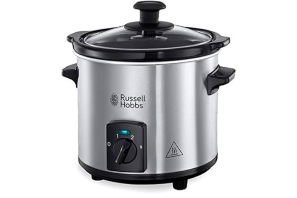 Russell Hobbs  slow cooker, 2L kapacitet, tempererat glaslock och 2 temperaturinställningar samt en varmhållningsfunktion, 145W, Compact 25570-56