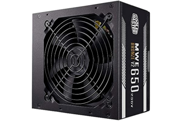 Cooler Master  MWE 650 Bronze 230V V2 - EU nätaggregat, 80 PLUS Bronze, temperaturkänslig HDB-fläkt, DC-till-DC + LLC krets med single +12V rail - 5 års garanti
