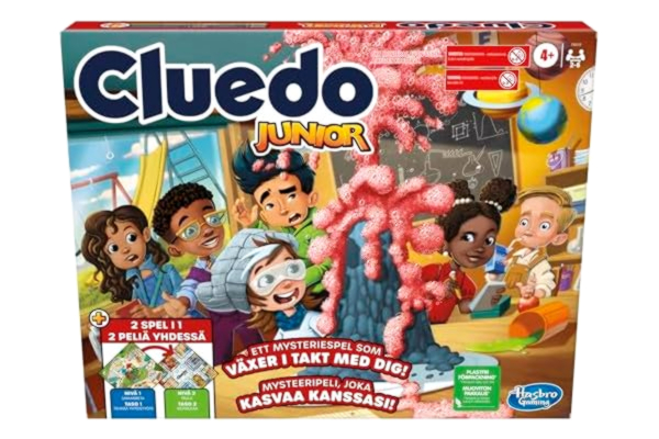 Hasbro Gaming Cluedo Junior-spel, 2-sidig spelbräda, 2 i 1, Cluedo-mysteriespel för yngre barn, brädspel för barn, Junior-spel (Svenska/Finska)