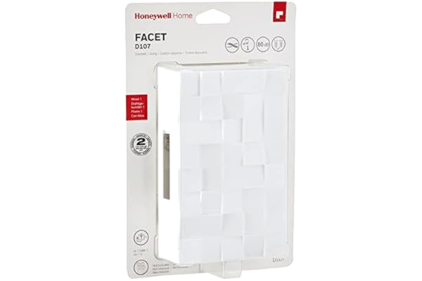 Friedland FRIEDLAND BY HONEYWELL Dørklokke Facet hvid for vægmontage, 2 toner bruger 4 stk LR14, C batterier