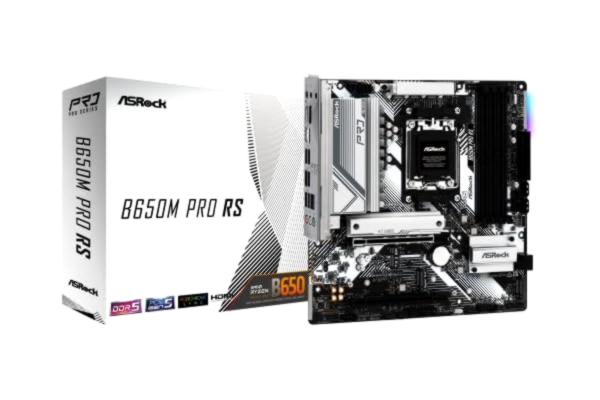 ASRock  B650M PRO RS - Bundkort - micro-ATX - Socket AM5 - AMD B650 Chipset - USB 3.2 Gen 1, USB 3.2 Gen 2, USB-C 3.2 Gen2, USB-C 3.2 Gen 1 - 2.5 Gigabit LAN - onboard grafik (CPU påkrævet) - HD Audio (8-kanaler)