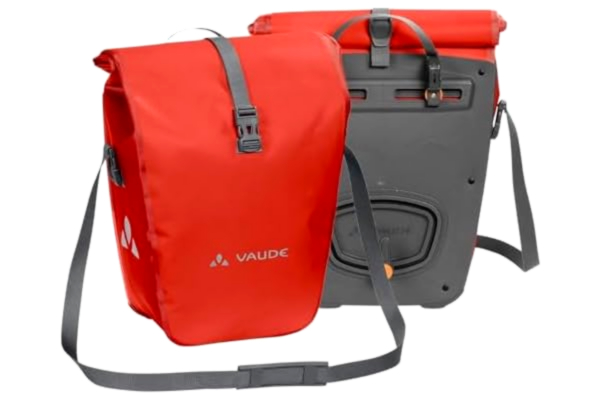 Vaude VAUDE Cykelväskor för bagagehållare Aqua Back 2 x 24 l i rött 2 x bakhjulsväskor vattentät, cykel bagagehållare väska bak, enkel fastsättning – Made in Germany, Lava