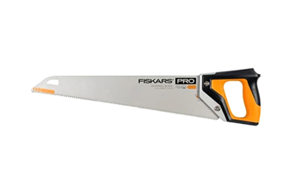 Fiskars  Pro Handsåg för trä, laminat och PVC, Längd på bladet: 50 cm, 9 TPI, Svart/Orange, PowerTooth, 1062919