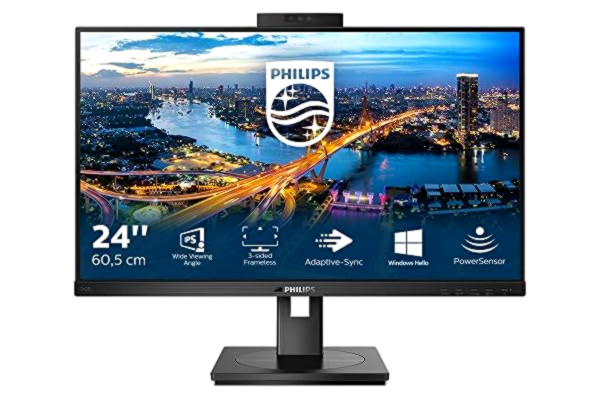 Philips  Écran 242B1H 60 cm (23,8 pouces) (HDMI, DisplayPort, hub USB, 1920x1080, 75 Hz, FreeSync, webcam) noir