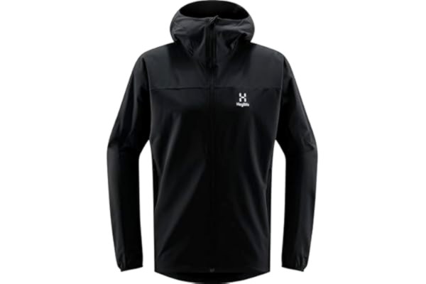 Haglöfs  M Move Softshell Hood svart – mångsidig ventilerande softshelljacka med huva, storlek M – färg True Bl, riktigt svart, M
